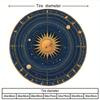 Sun And Stars Car Tire Cover - High Elasticity Durable Fabric With Golden Sunburst & Zodiac Wheel Design, Multi-Size Options For