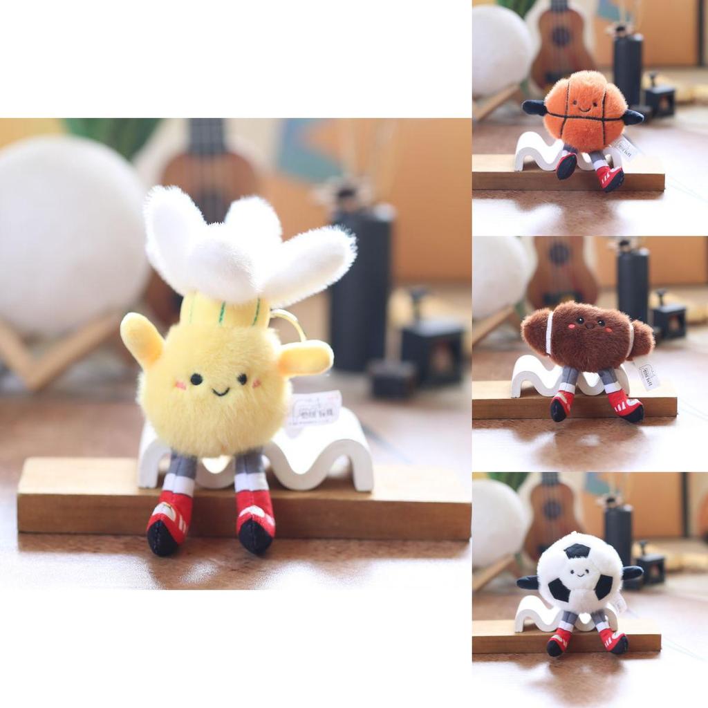 Sports Theme Plush Keychain Pp Cotton Stuffed Animal Toy Backpack Charm Gift For Kids