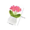 Crochet Potted Flower Adornment Exquisite Handcrafted Artificial Crochet Flower for Home Office Desktop Decoration Gift