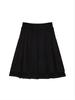 [Matinkim] UNBALANCE PLEATS MIDI SKIRT IN BLACK