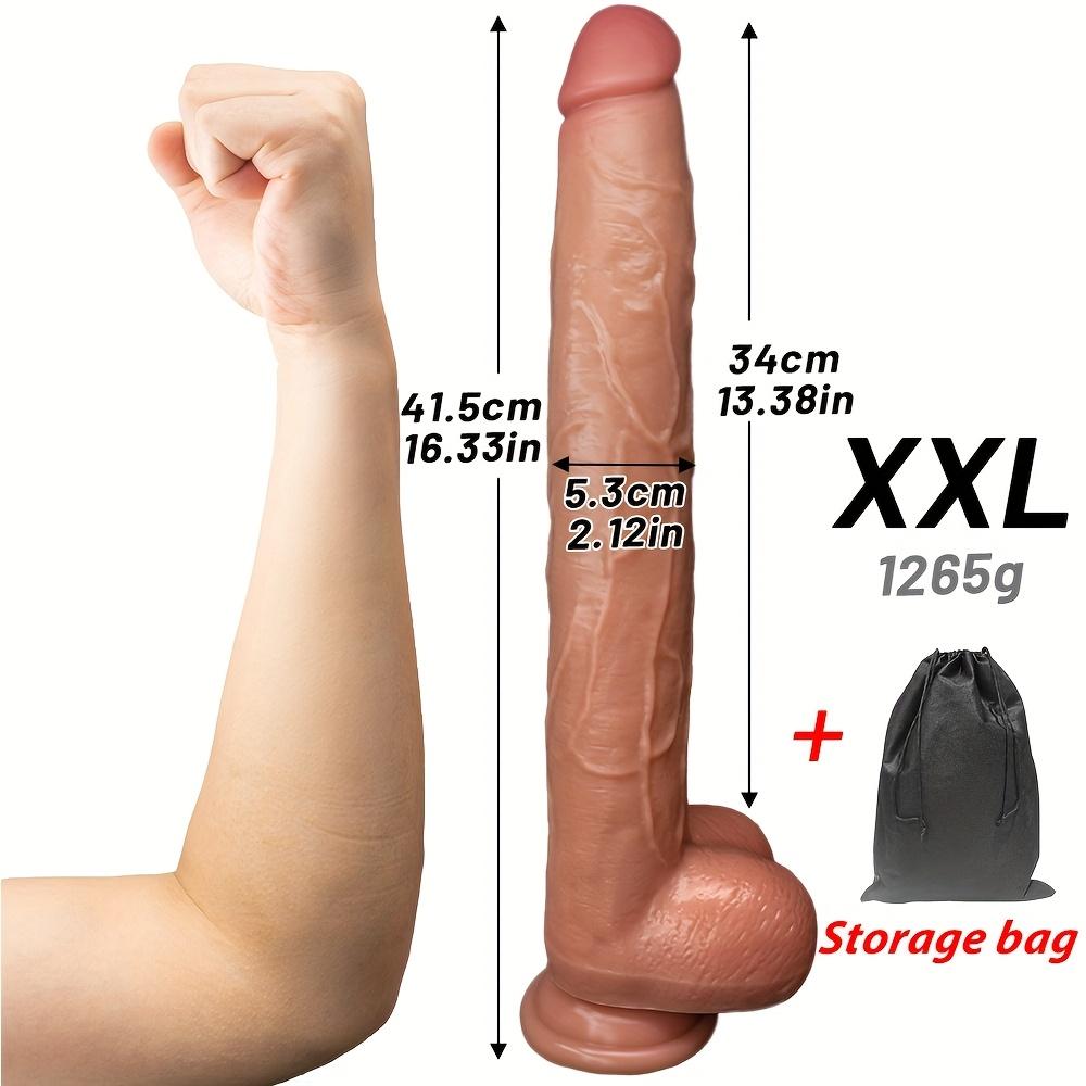 16.33-Inch Extra Long Realistic Dildo with 5 Size Options– Soft Flexible Silicone with Strong Suction Cup, Lifelike Texture for Women & Couples Adult