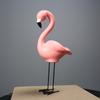 Nordic Pink Flamingo Heart Resin Ornament for Living Room or Bedroom Decor