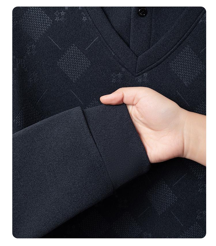 Men's Faux Two-Piece Knit Long-Sleeve Thermal Top