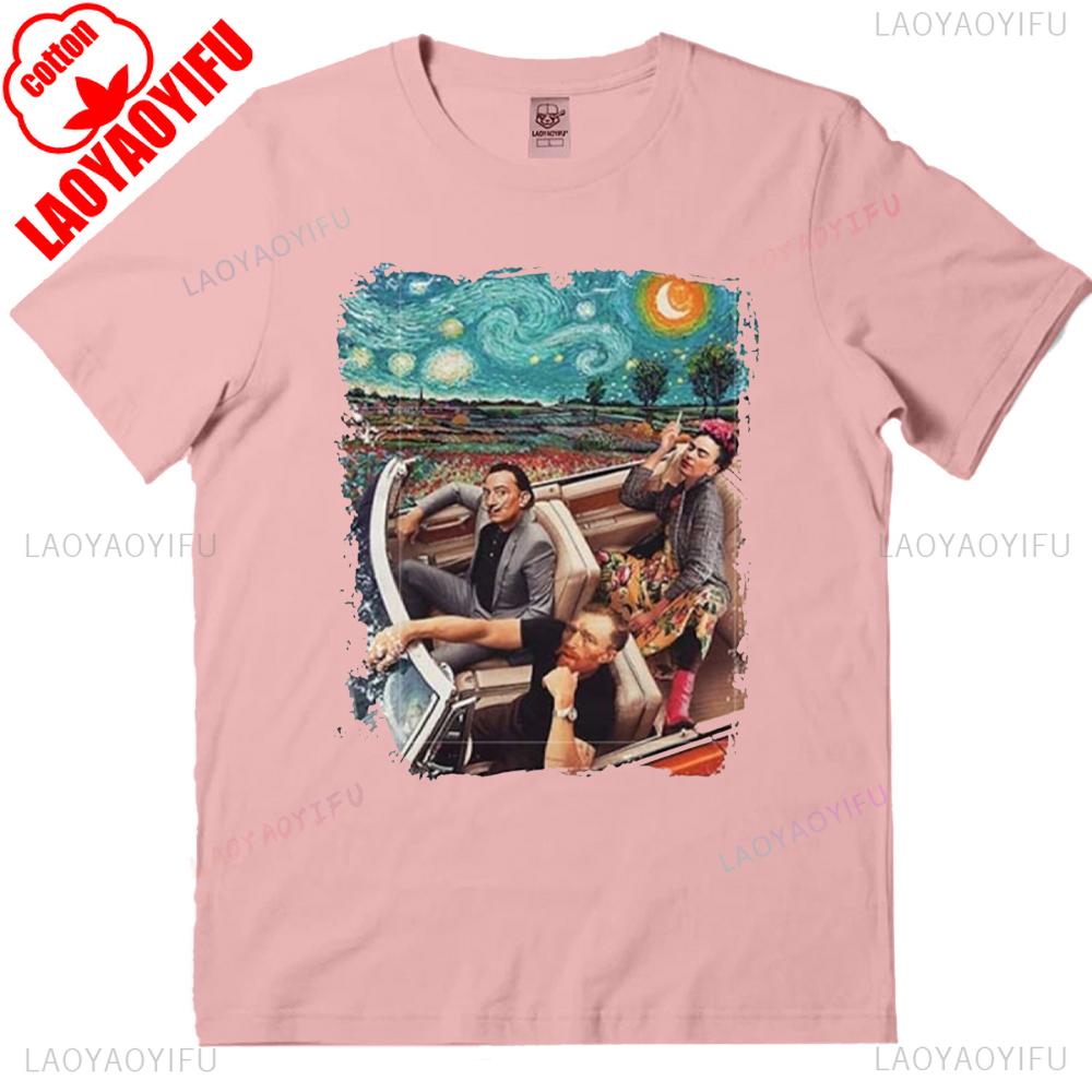 Известные Художники Все в Одном Футболка Винсент Ван Гог Сальвадор Дали Бэнкси Художник Пародия Смешная Пародия Арт Топ Бестселлер Футболка 4XL