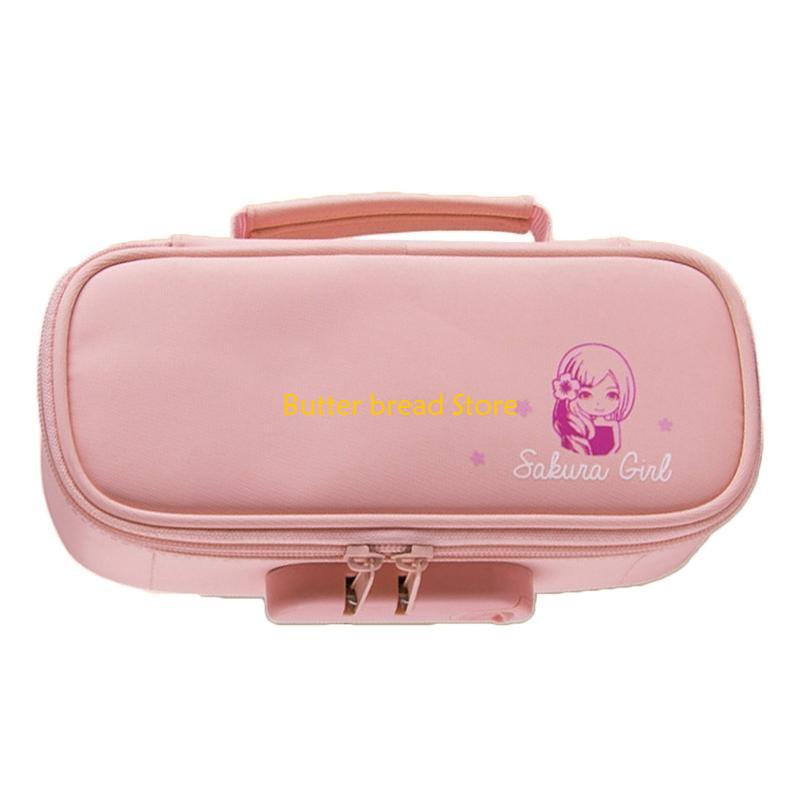 W89C Large Capacity Oxford Pencil Bag for Case for W/ Password Lock Zipper Pen Storag