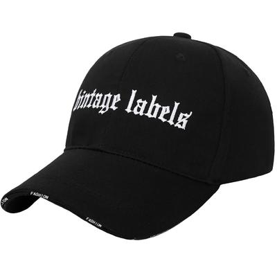 CZA396 [White Fang] Hut, Kappe, Lässig, Schlicht, Sonnenschutz, Verstellbar, Stilvoll, Herren, Damen, (Schwarz)