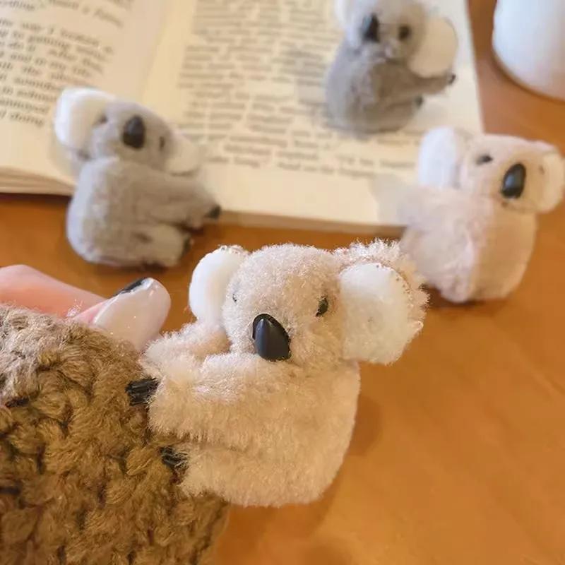 Cute Plush Koala Bear Hair Claw Clips for Girls Animal Hairpins Barrettes Headwear Soft Hair Accessories
