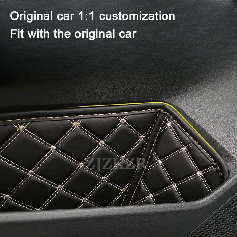 For Volkswagen VW ID.4 Crozz X -2025 Car Door Storage Box Protector Pads Cover Leather Slot Organizer Pockets Accessories