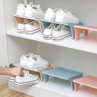 Raft de pantofi din plastic cu două straturi: Suport de pantofi compact, care economisește spațiu, economic