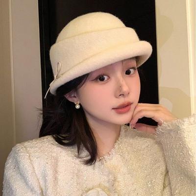 Black Wool Top Hat Beret Women'S Autumn Winter French Style Women'S Elegant Hat Able Fisherman Hat