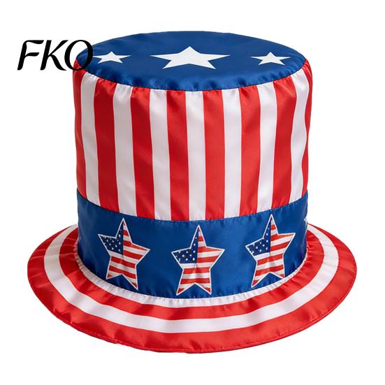 Red White Blue Hat American Flag Top Hat, Uncle Costume for 4th of July, Patriotic Party Decoration Adults, Independence Day Fourth July A