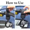 Pack of 2: 360-Degree Rotating Hooks—Multi-Purpose Stroller Hooks for Diaper Bags, Wallets, and Accessories