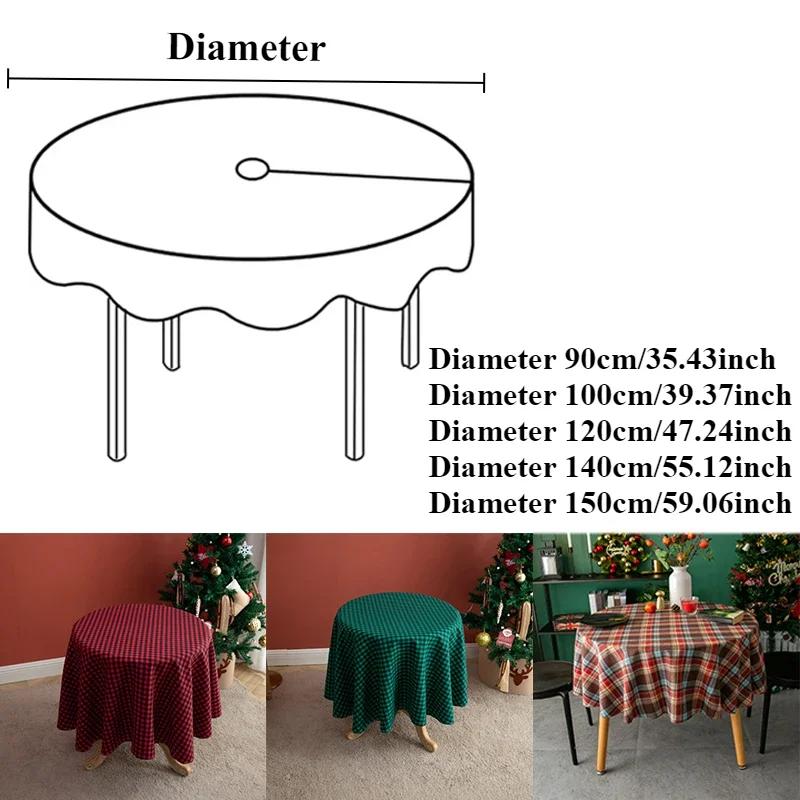 Ins Nordic Christmas Red and White Plaid Tablecloth Cotton and Linen Round Party Decoration Hotel Restaurant Placemat Reusable