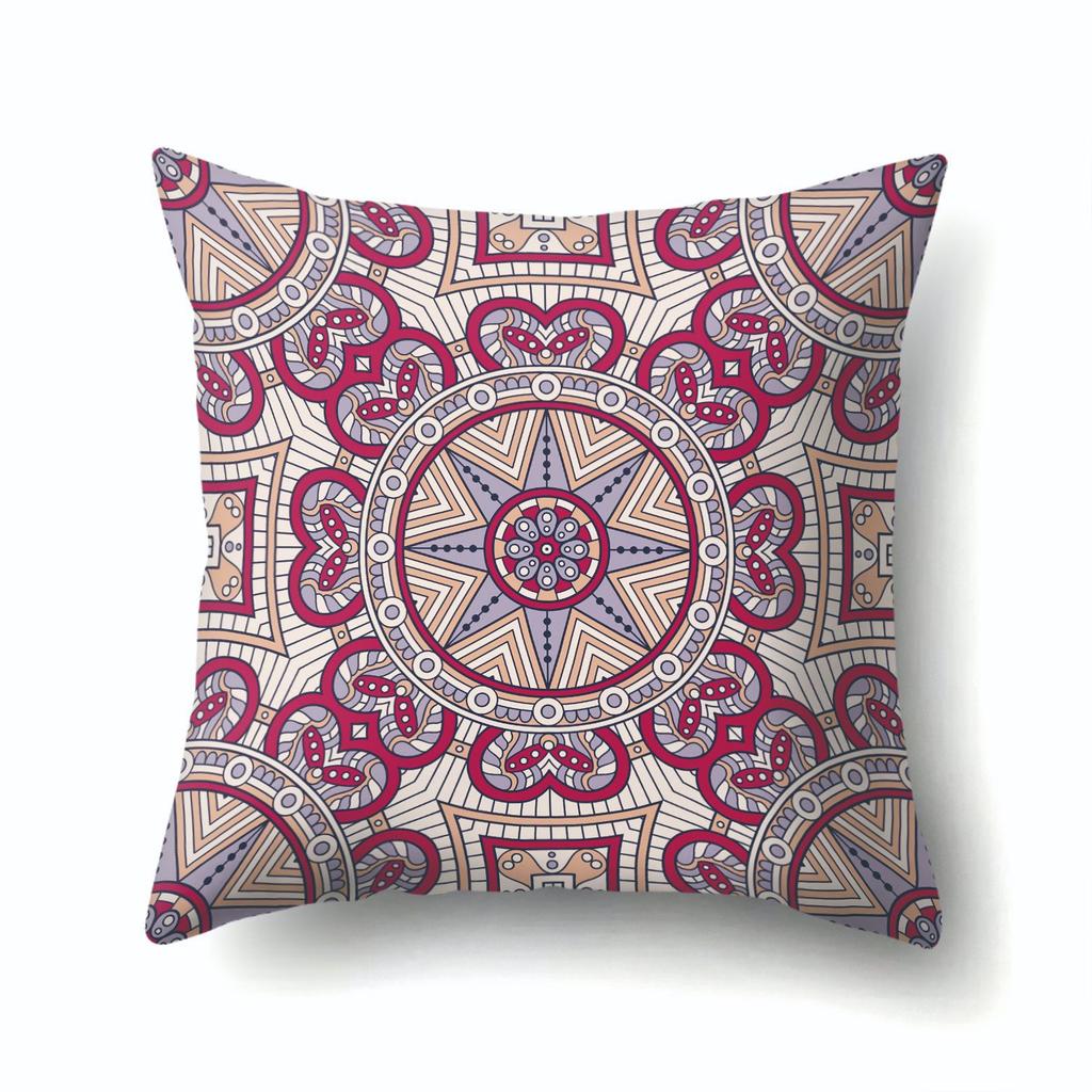 Home Decor Geometric Texture Mandala Polyester Pillow Case Core-free