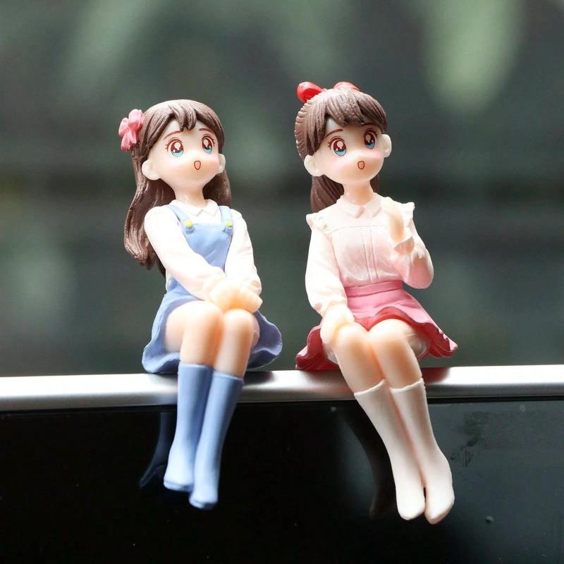 Cute Girls Friendship PVC Material Decorative Set, Suitable For Car Dashboard