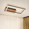 NETTLIFE Rectangular Black Wood LED Ceiling Light - 1 Frame, Warm White 3000 K, Modern Design for Living Room Bedroom Dining Room