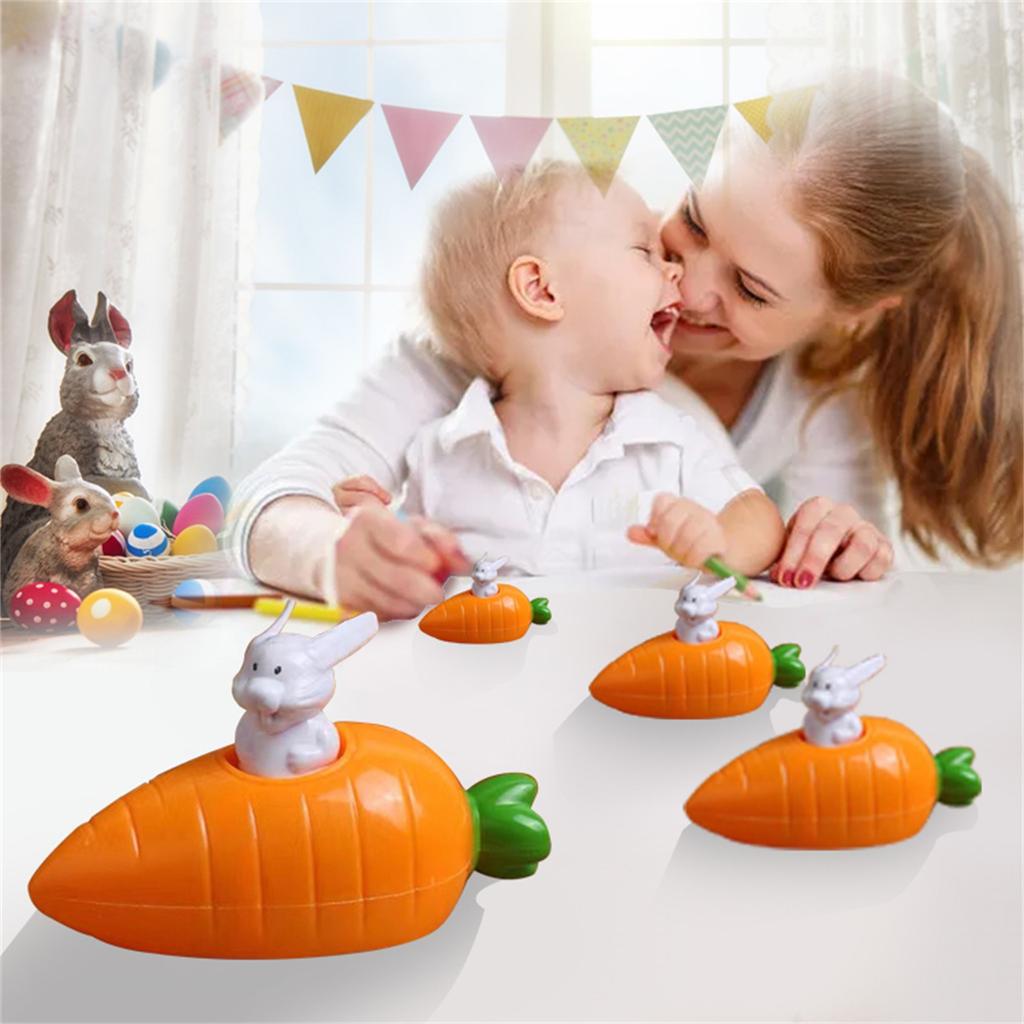 Easter Children's Toys Bunny& Carrot Pull Back Racers For Kids Easter Party Bag Fillers Or Gift Ideas