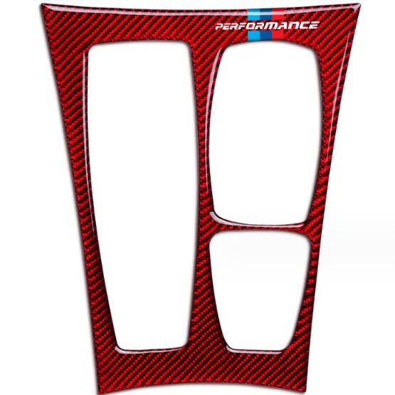 Adesivo de Painel de Marchas em Fibra de Carbono para BMW X5/X6 E70/E71 Console Interior