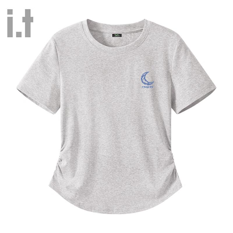 Fingercroxx IT Women s Pleated Slim Fit Short Sleeve T-Shirt XL