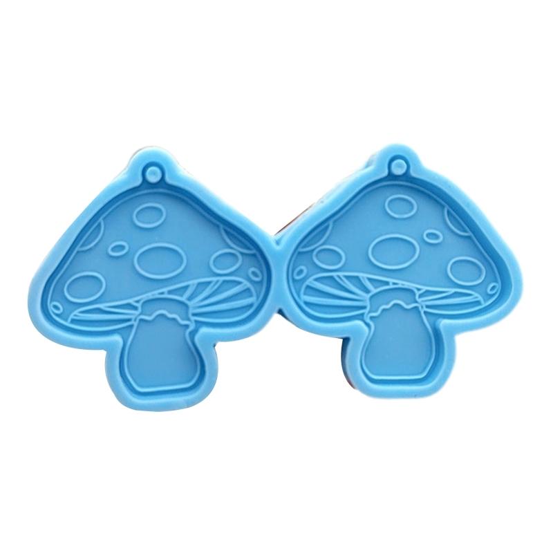 Unique Earring Molds Mushroom Earring Silicone Molds with Hole Resin Casting Molds for DIY Women Fashion Jewellery
