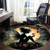1pc Fairy Bloom Office Round Area Rug,  Mat Suitable ForOffice, Under Office Chairs Bedroom Living Room Home Decor, Room Deco
