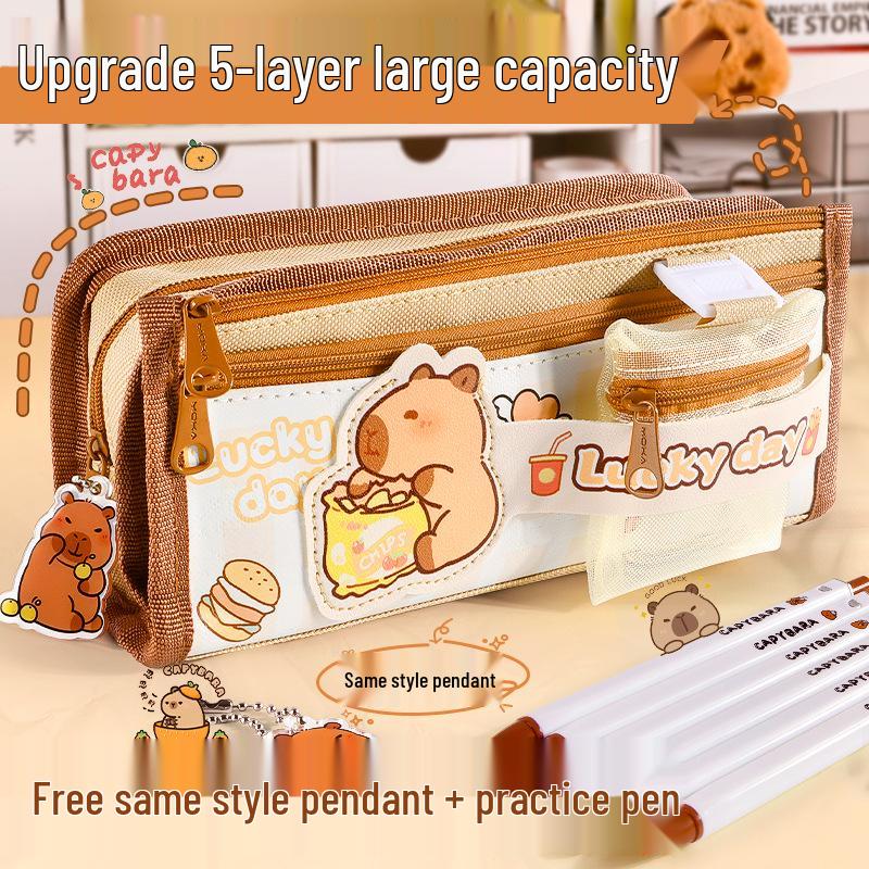 

Capybara Large Capacity Multifunctional Pencil Case & Coin Purse for School Students