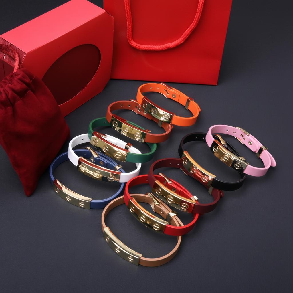 Fashionable Retro Nail Adjustable Leather Stainless Steel Minimalist Design Leather Rope Bracelet