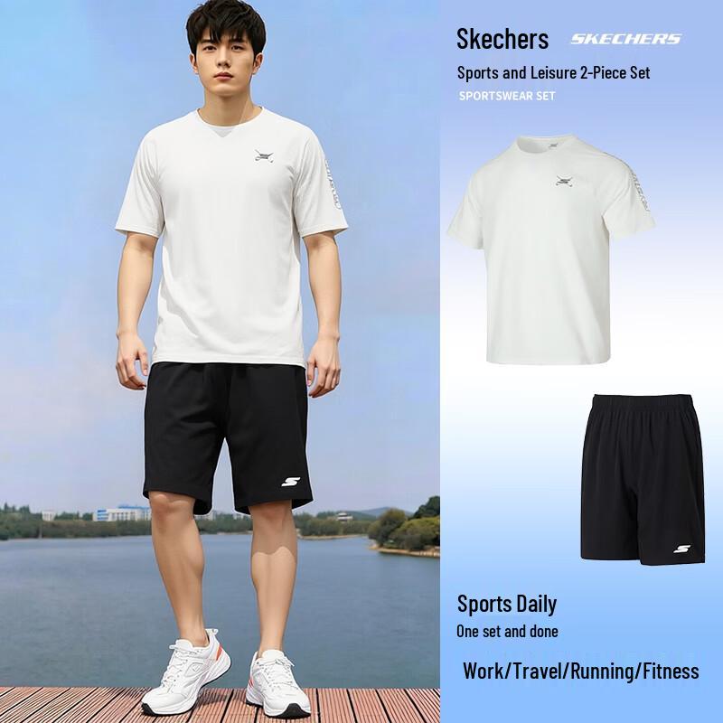 Skechers Men s Short Sleeve & Shorts Sports Set 2XL