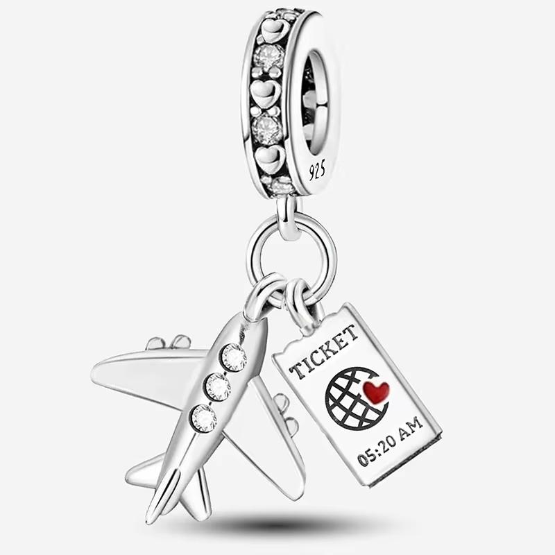 Kupfer Blume Koffer Vierblättriges Kleeblatt Schildkröten Anhänger Perlen Passend für Original Pan Armbänder DIY Echtschmuck Geschenk