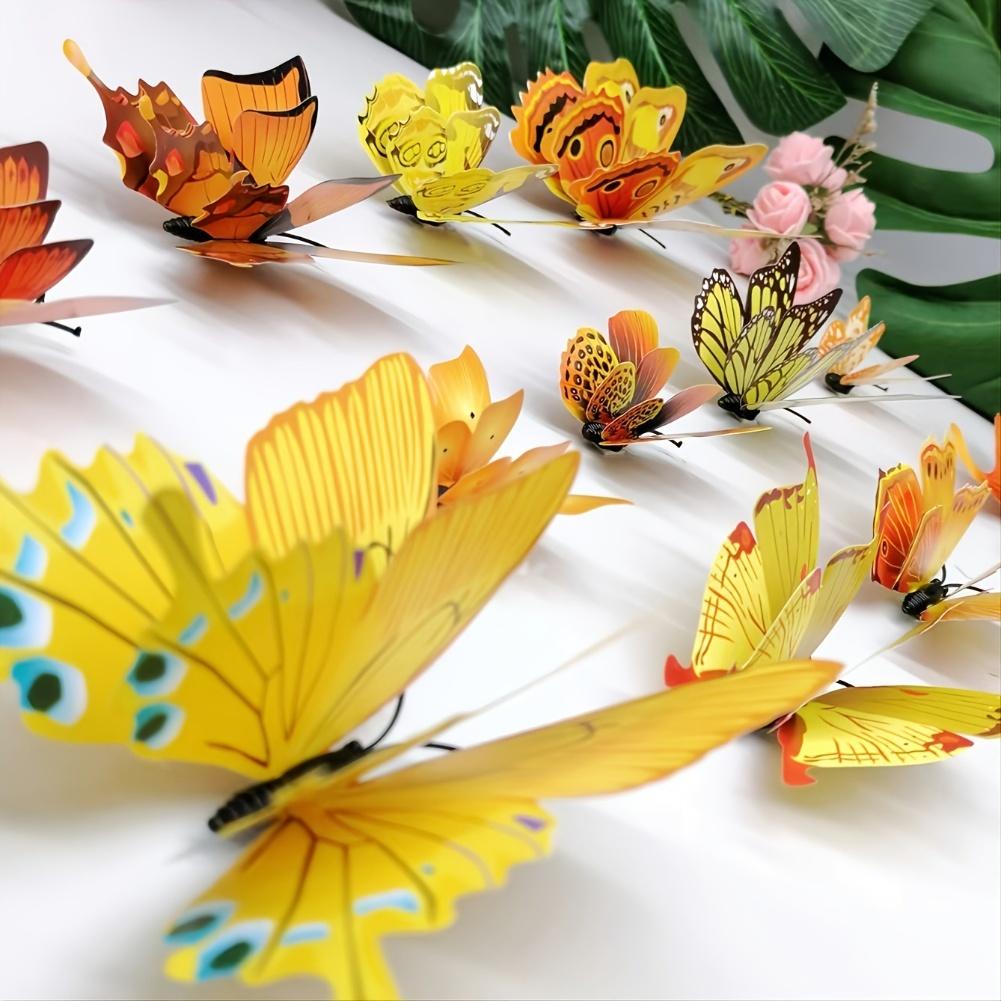 3D Double Layer Butterfly Wall Stickers 72 PCS PVC Decals for Enhancing Wall Decor in Living Rooms and Bedrooms