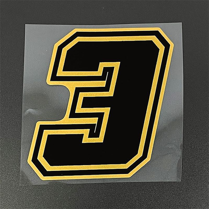 1ks Číslo 0-9 Motocykly Zlaté Nálepky Vodotěsné pro Kapotáž Motocyklu Helmu Čelní Skla Okna Auta Univerzální Vinylové Obtisky