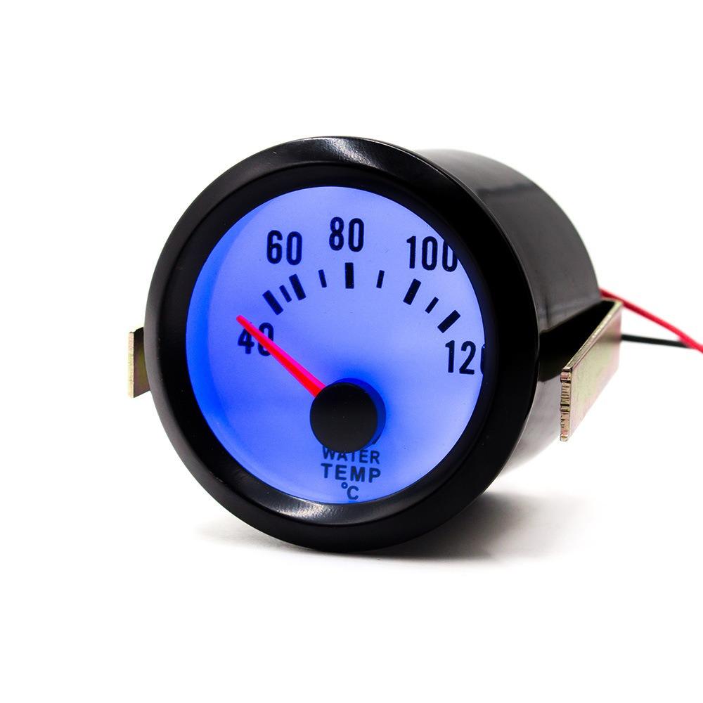 AD Black Shell White Backlight Car Water Temperature Gauge 52mm Temp Meter 40-120 Celsius With Water Temperature Sensor 10mm