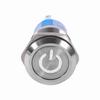 19mm 12V24V Waterproof Stainless Selflocking  ing Push Button Power   Red LED