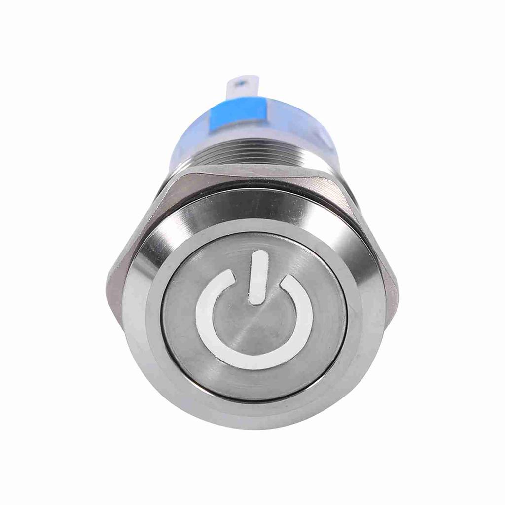 19mm 12V24V Waterproof Stainless Selflocking  ing Push Button Power   Red LED
