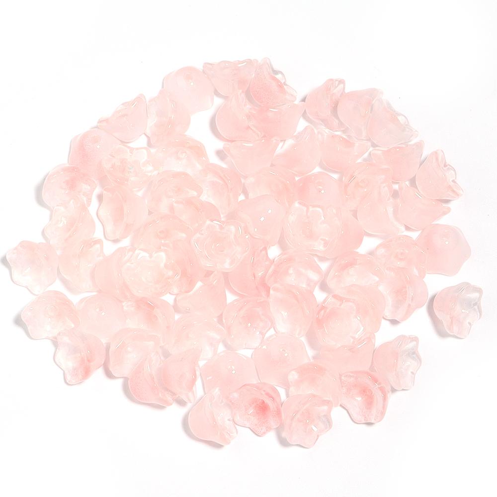 50pcs/lot Lily of The Valley Flower Shape Glass Beads Colorful Lampwork Beads For DIY Crafts Jewelry Making Accessories