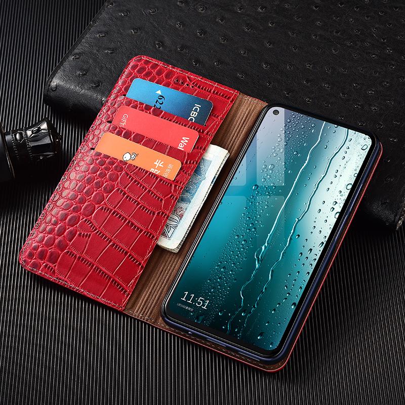 Crocodile Genuine Leather Flip Case For Asus Zenfone 5 5Z 6 7 8 9 10 11 12 ZS620KL ZE620KL ZS630KL Pro Flip Ultra Wallet Cases