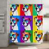 Adorable Dachshund Love Hearts Blue Shower Curtain For Bathroom Decor High-Quality Fabric Waterproof Design Suitable For Pet Lov