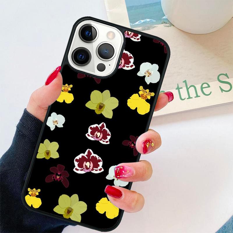 Orchid Flowers Colorful Phone Case For iPhone 17 Air 16 pro max 15 14 plus 12 13 Soft Bumper Shell Cover coque