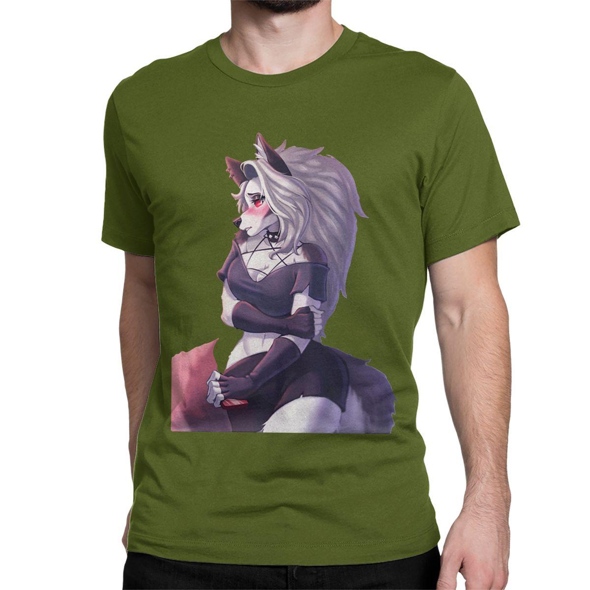 

Shy Loona T Shirts for Men Women Pure Cotton Vintage T-Shirt Crewneck Helluva Boss Anime Tee Shirt Clothes Plus Size 4XL