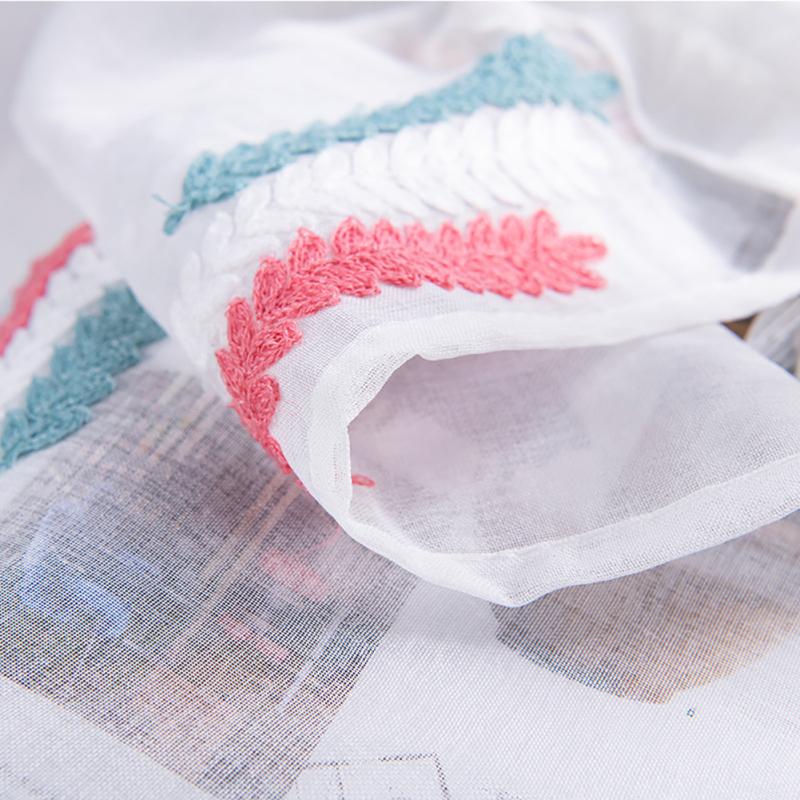 Kurze Tüllgardinen mit Weizenährenstickerei für Küchenfertigschränke Café Kurze Gardine