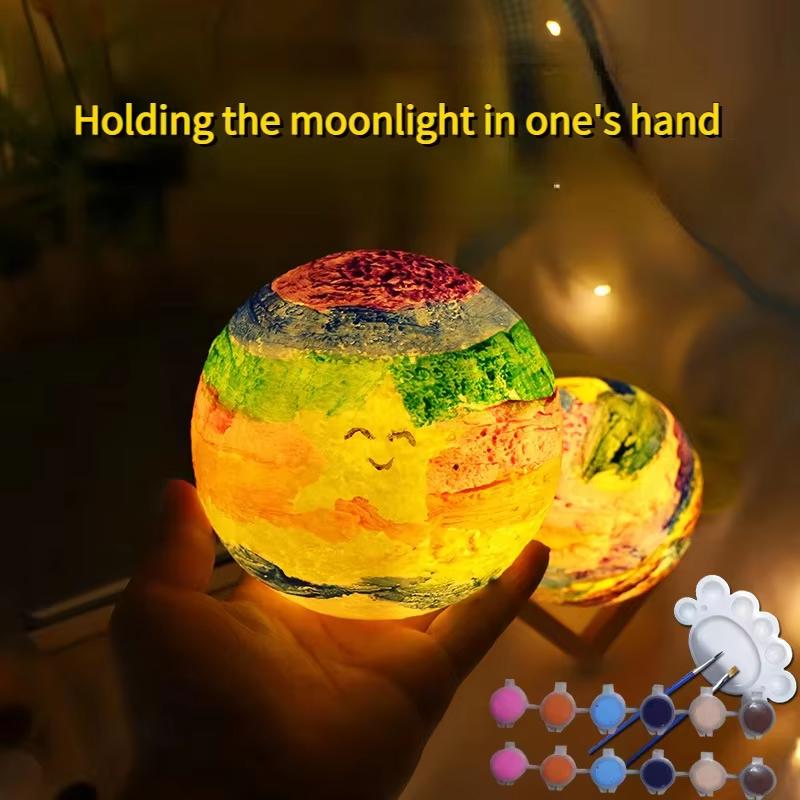Newest DIY Planet Lamp 3D Moon Galaxy Creative Night Light Art Painting Graffiti Birthday Gifts Bedroom Living Room Decoration