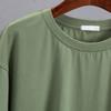 Hirsionsan letnia składana koszulka z krótkim rękawem damska przytulna bawełniana solidna luźna koszulka na co dzień luźna koszulka ponadgabarytowa O Neck proste bluzki damskie