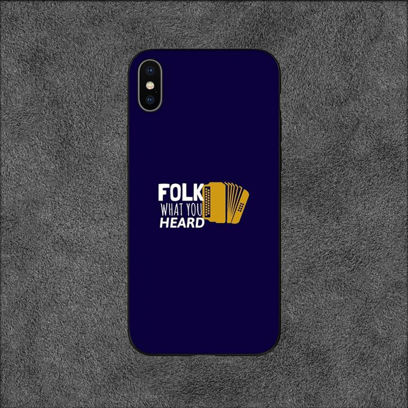 FOLK MUSIC Phone Case For iPhone 11 12 Mini 13 14 15 Pro XS Max X Plus SE XR Shell