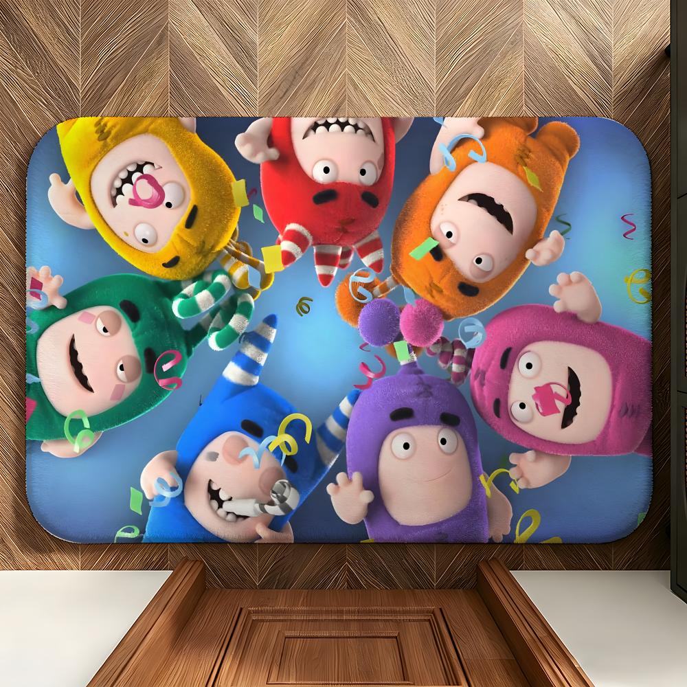 Tappetino per Pavimento O-Oddbods Cartone Animato Tappetino Morbido in Flanella per Porta d'Ingresso Antiscivolo Assorbente Tappeto per Pavimento per Bagno Camera da Letto