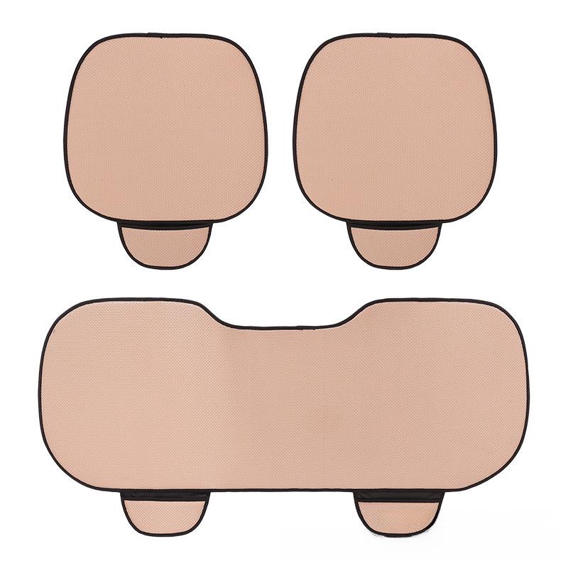 Universal Ice Silk Car Seat Cushion Set - Breathable, Non-Slip, Cooling, No Backrest (3-Piece)
