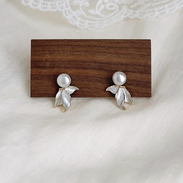 Женские утонченные сверкающие бриллиантовые жемчужные серьги-гвоздики в стиле русалки, винтажные, роскошные, акцентные Secure the fishtail 1pair