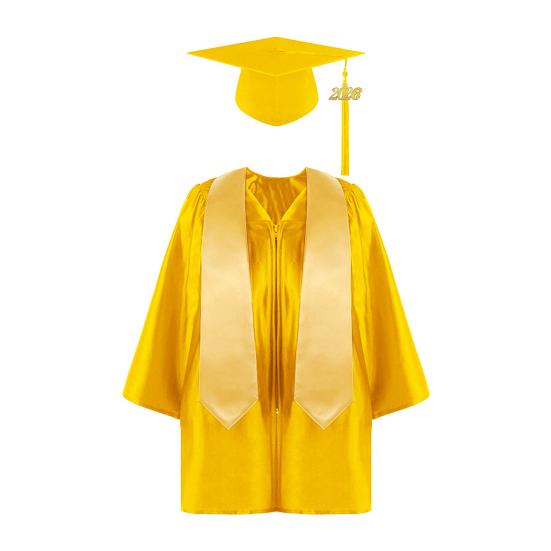 2026 Kids Graduation Gown Set 3-Piece Set Kindergarten PhD Cap And Gown for Photo Shoot Graduation Ceremony Outfit