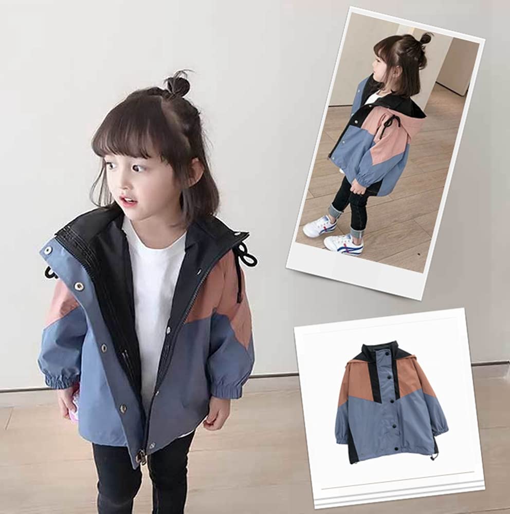 InSomila Mountain Baby Windbreaker Baby Hooded Kids' Parka, Jacket, Coat, Outerwear, Kids' Clothing, Girls, (130)