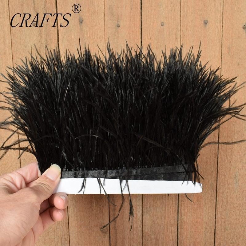 FeatherHigh quality fluffy ostrich feather trimming cloth sideband 5M 10M long DIY clothing accessories decorative accessories 8-11cm