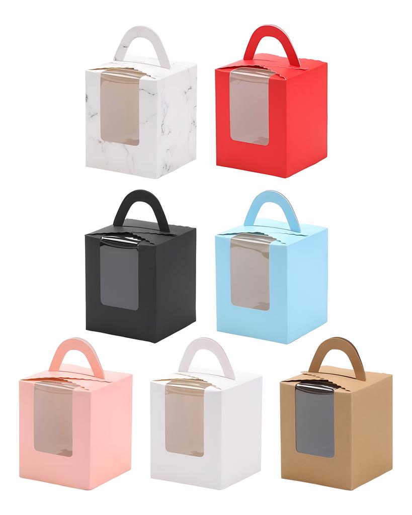 10 Stück Cupcake-Boxen mit Einsätzen, Cupcake-Halter mit Fenster, stapelbare, tiefe Cupcake-Träger, Behälter in Lebensmittelqualität für Kuchen- und Dessertläden zu Hause